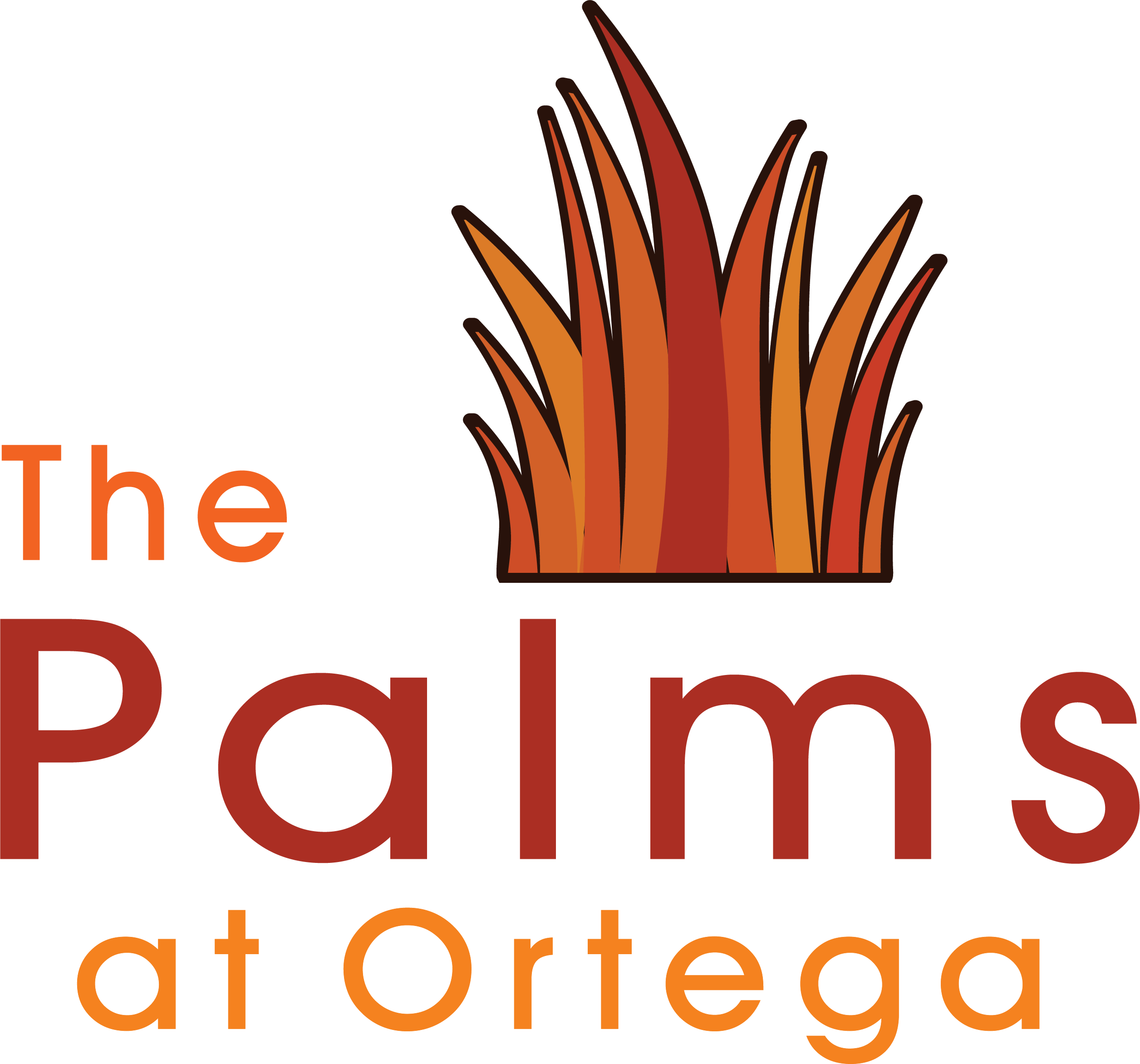 The image is about palms at Ortega with a graphic of a palm tree.